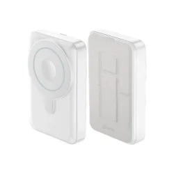 BAZIC GOPOWER 10K, 10000MAH MAGSAFE COMPATIBLE POWER BANK WITH BUILT-IN APPLE WATCH CHARGER - WHITE